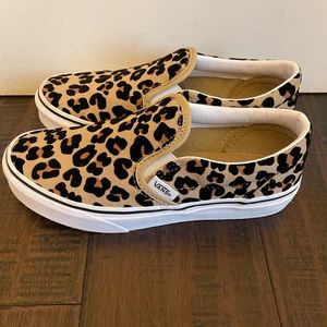 Vans kids leopard print